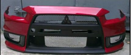 Mitsubishi Evo X/ Ralliart Style Front Carbon Fiber Bumper With air ducts fog delete kit