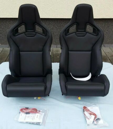 OEM RECARO SPORTSTER CS SEATS, PAIR, REAL LEATHER, HEATED, BRAND NEW.