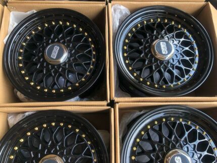 Brand New R18 BBS RS set of 4 Rims FullBlack Mag